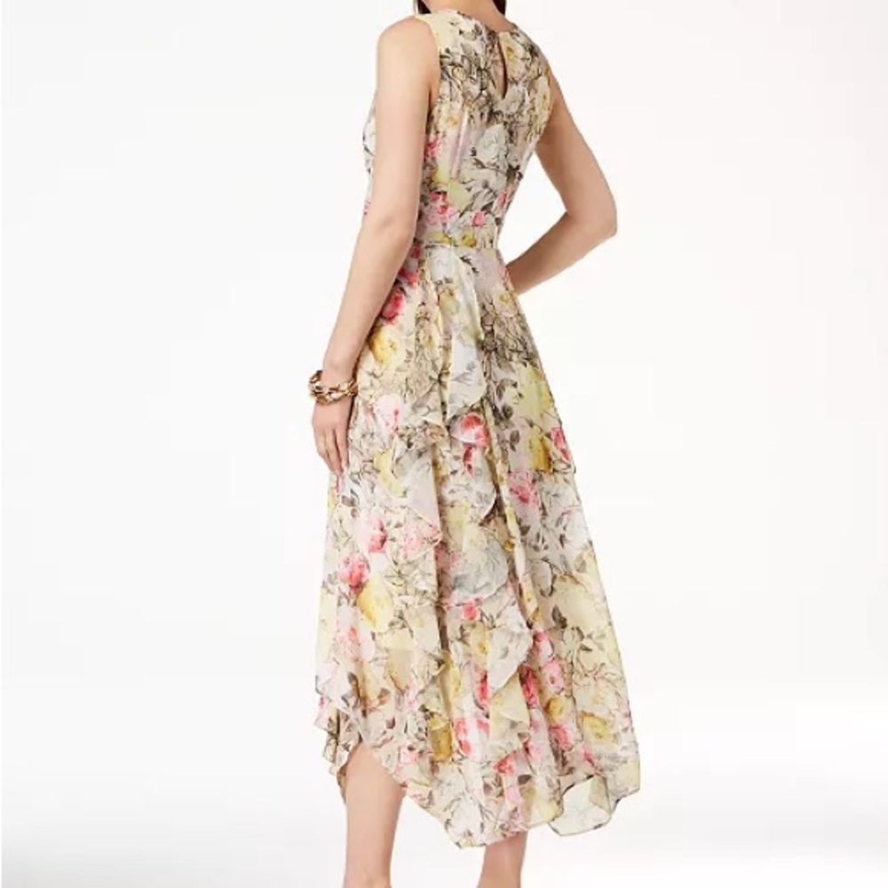 INC International Concepts floral lace sleeveless ruffle maxi dress - Picture 2 of 8